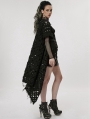 Black Gothic Post-Apocalyptic Style Hollow Out Long Cardigan for Women