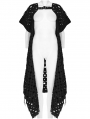 Black Gothic Post-Apocalyptic Style Hollow Out Long Cardigan for Women