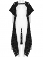 Black Gothic Post-Apocalyptic Style Hollow Out Long Cardigan for Women