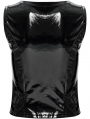 Black Gothic Punk Sexy Hollow Out Patent Leather Vest Top for Women