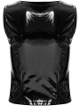 Black Gothic Punk Sexy Hollow Out Patent Leather Vest Top for Women