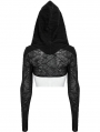 Women's Black Gothic Bolero Jacket with Removable Hood