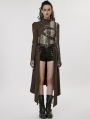 Black and Coffee Steampunk Handsome One-Arm Jacket for Women