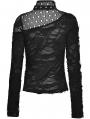 Black Gothic Punk Asymmetric Sexy T-Shirt for Women