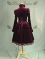 Wine Red Long Sleeves Gothic Victorian Style Lolita Dress