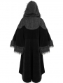 Black Vintage Gothic Fur Warm Loose Hooded Cape Coat for Women