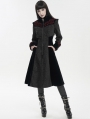 Black Vintage Gothic Jacquard Velvet Long Coat for Women