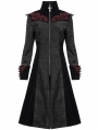 Black Vintage Gothic Jacquard Velvet Long Coat for Women