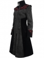 Black Vintage Gothic Jacquard Velvet Long Coat for Women