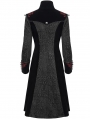 Black Vintage Gothic Jacquard Velvet Long Coat for Women