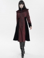 Red Vintage Gothic Jacquard Velvet Long Coat for Women