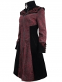 Red Vintage Gothic Jacquard Velvet Long Coat for Women