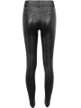 Black Gothic Fishnet Hollow Out Skinny Leather Pants for Women