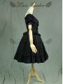 Black Off-the-Shoulder Short Sleeves Gothic Lolita Dress