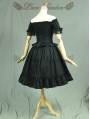 Black Off-the-Shoulder Short Sleeves Gothic Lolita Dress