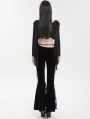 Black Gothic Vintage Sexy Velvet Lace Flared Trousers for Women