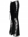 Black Gothic Vintage Sexy Velvet Lace Flared Trousers for Women