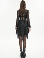 Black Gothic Punk Street Net Splicing Irregular Short Dress