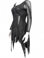 Black Gothic Punk Street Net Splicing Irregular Short Dress
