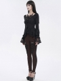 Black Vintage Gothic Sexy Lace Fitted Irregular Shirt for Women