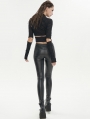 Black Gothic Punk Street Wear Bandage Crop Top for Women