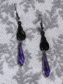 Black Gothic Vintage Vampire Bat Crystal Drop Earrings