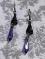 Black Gothic Vintage Vampire Bat Crystal Drop Earrings