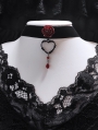 Dark Gothic Thorn Love Bloody Rose Pendant Velvet Choker