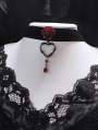 Dark Gothic Thorn Love Bloody Rose Pendant Velvet Choker