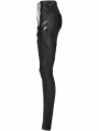 Black Gothic Buckle Long Pants for Women