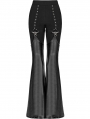 Black Gothic Punk Detachable Lather Leg Warmers Flared Trousers for Women