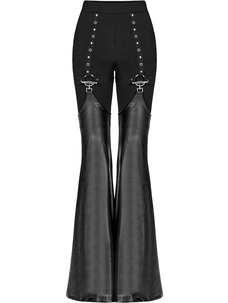 Black Gothic Punk Detachable Lather Leg Warmers Flared Black Gothic Punk Detachable Lather Leg Warmers Flared