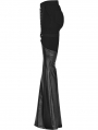 Black Gothic Punk Detachable Lather Leg Warmers Flared Trousers for Women