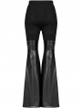 Black Gothic Punk Detachable Lather Leg Warmers Flared Trousers for Women