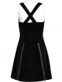 Black Gothic Velvet Daily Wear Front Zippered Short Tube Dress