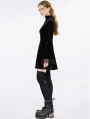 Black Gothic Vintage Velvet Long Sleeve Short Dress