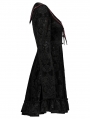 Red and Black Retro Gothic Bat Pointed Collar Short Velvet Dress