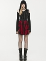 Black and Red Gothic Double-Layer Lace Short Suspender Skirt