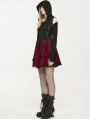 Black and Red Gothic Double-Layer Lace Short Suspender Skirt