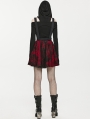 Black and Red Gothic Double-Layer Lace Short Suspender Skirt