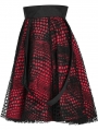 Black and Red Gothic Double-Layer Lace Short Suspender Skirt
