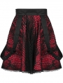 Black and Red Gothic Double-Layer Lace Short Suspender Skirt