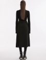 Black Gothic Cross Embroidery Long Sleeves T-Shirt for Women