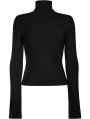 Black Gothic Cross Embroidery Long Sleeves T-Shirt for Women