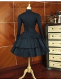 Black Long Sleeves Gothic Lolita Trench Coat Dress