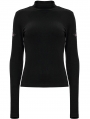 Black Gothic Cross Applique Long Sleeve T-Shirt for Women
