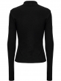 Black Gothic Cross Applique Long Sleeve T-Shirt for Women