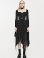 Black Gothic Street Fashion Asymmetrical Layered Half Skirt