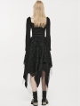 Black Gothic Street Fashion Asymmetrical Layered Half Skirt