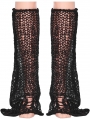Black Gothic Street Fashion Flare Leg Warmers for Women